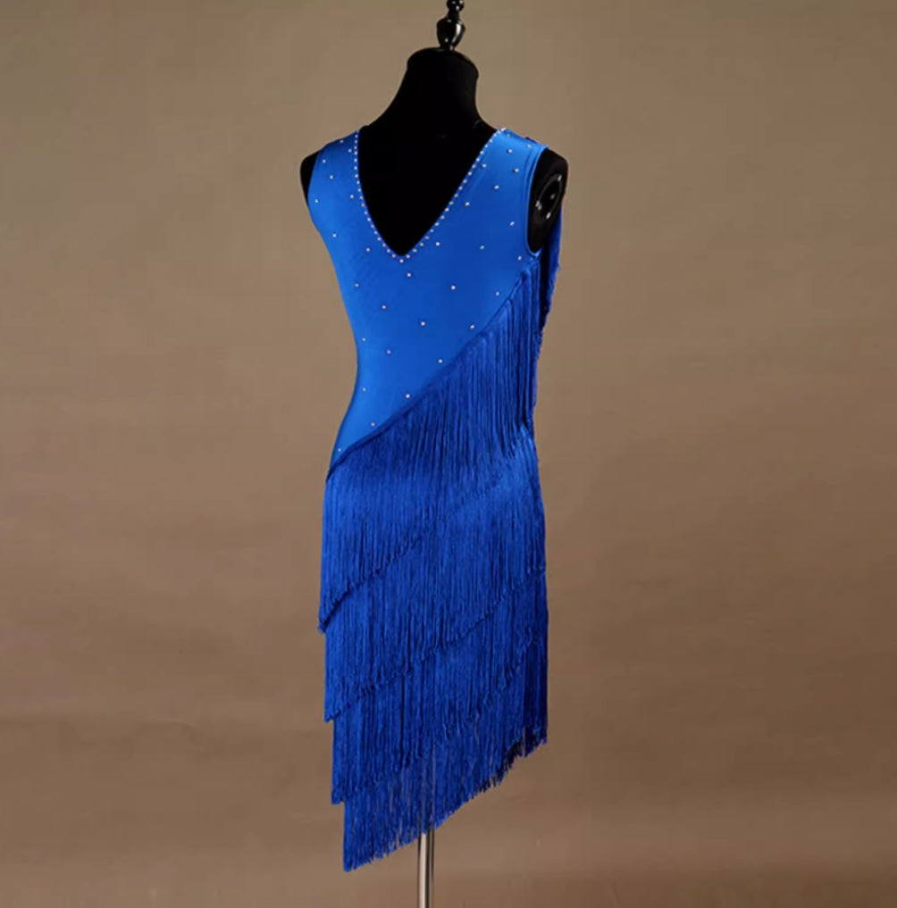 Customisable-Latin Dance Dress Crystals Competition Dress Performance Dress