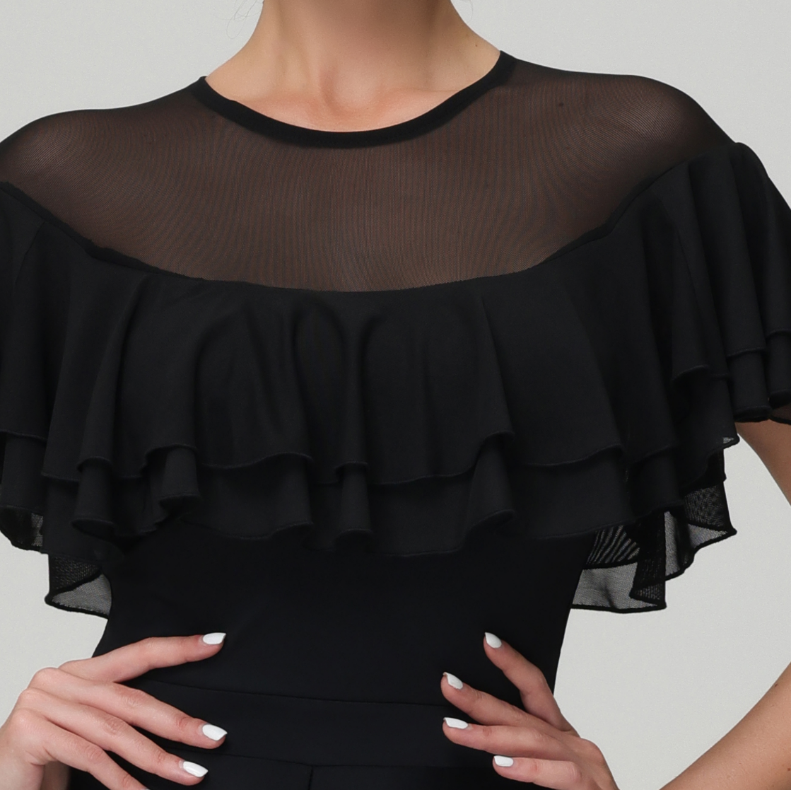 Customisable-Women's Round Neck Waltz Modern Ballroom Dance Dress Competition Dresses