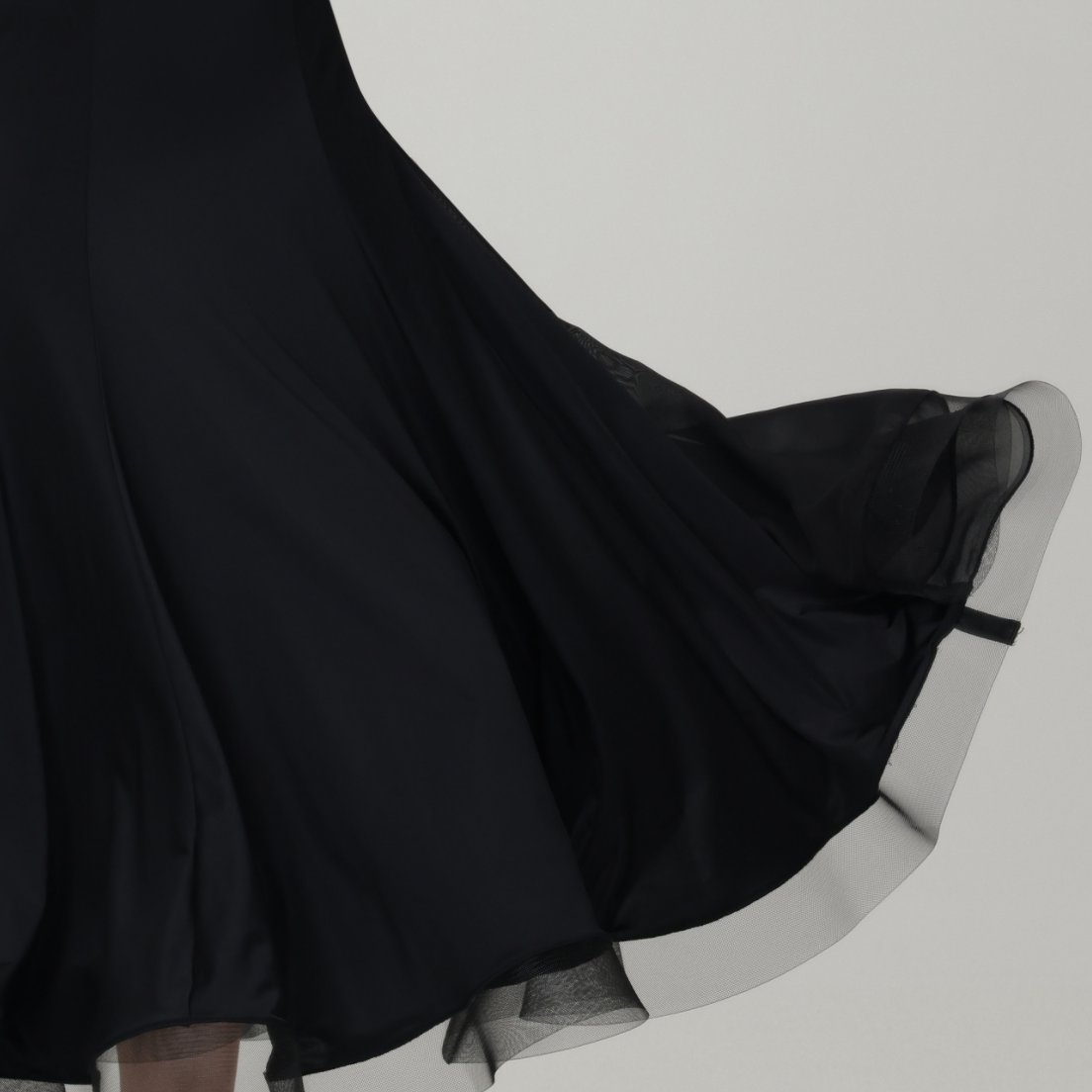 Customisable-Women's Black Long Sleeve Waltz Modern Ballroom Dance Dress Competition Dresses