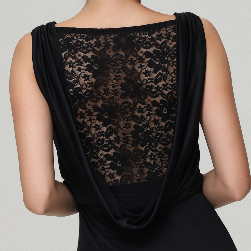 Customisable-Women's Black Lace Dance Wear Dance Dress Performance Wear