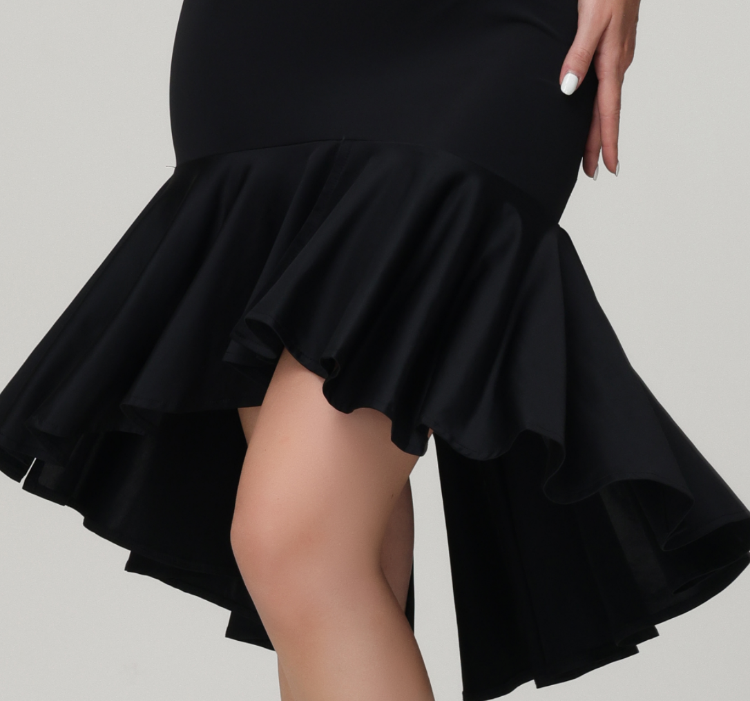 Customisable-Women's Black Lace Dance Wear Dance Dress Performance Wear