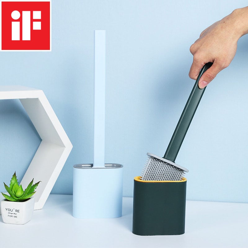 Revolutionary Silicone Flex Toilet Brush With Holder