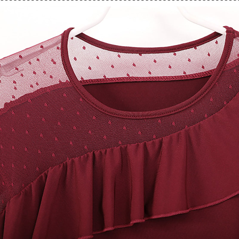 Women's Long Sleeve Modern Dance Performance Dress Waltz Ballroom Dance Dress