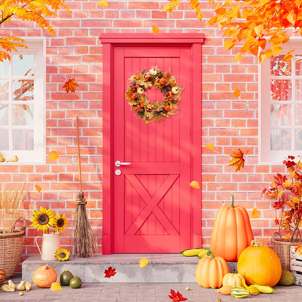 20 in. Pumpkins, Pine Cones and Berries Fall Artificial Wreath