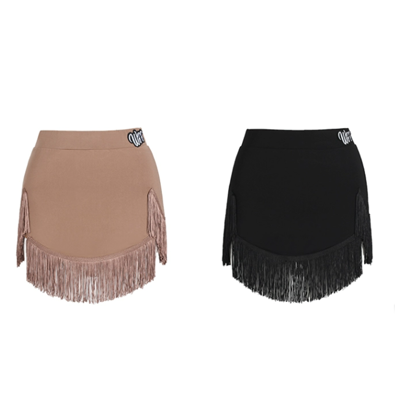 WJJ Women’s Tassel Latin Dance Skirt Professional Training Dance Wear