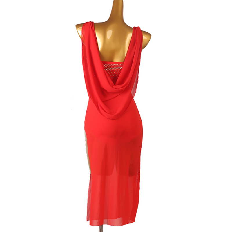 Customisable-Women's One Shoulder Latin Dance Dress Rumba Dance Practice Dresses Performance Dresses