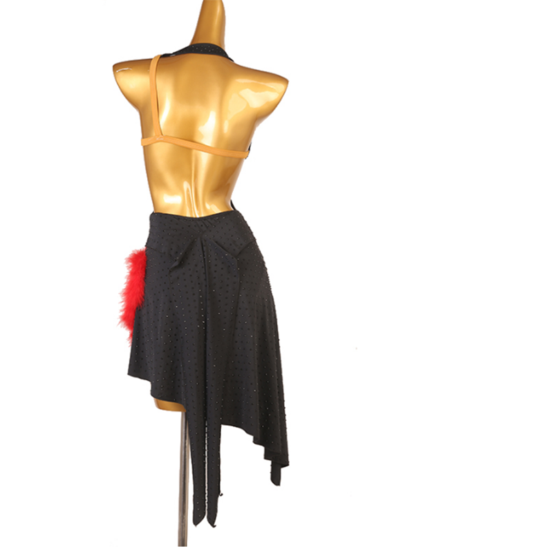 Customisable-Women's Sleeveless Rhinestone Rumba Latin Dance Dresses Performance Dresses