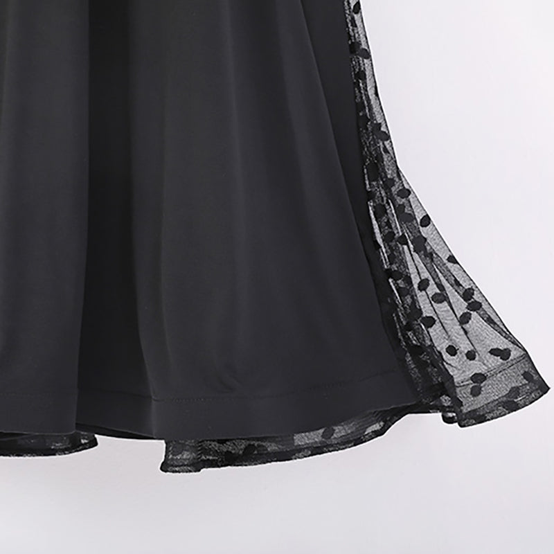 Women's Polka Mesh Modern Dance Performance Dress Waltz Ballroom Dance Dress