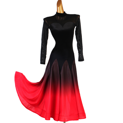 Customisable-Women's Half High-Meck Modern Dance Performance Dress Ballroom Dance Dress