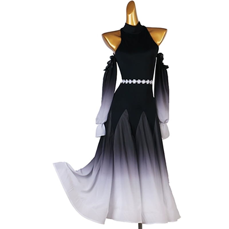 Customisable-Women's Long Sleeve Modern Dance Performance Dress Ballroom Dance Dress