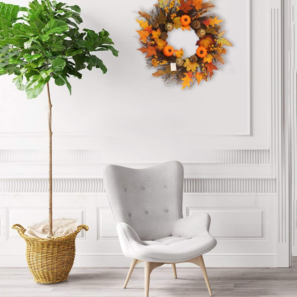 20 in. Pumpkins, Pine Cones and Berries Fall Artificial Wreath