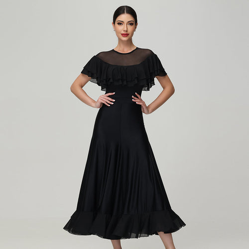Customisable-Women's Round Neck Waltz Modern Ballroom Dance Dress Competition Dresses