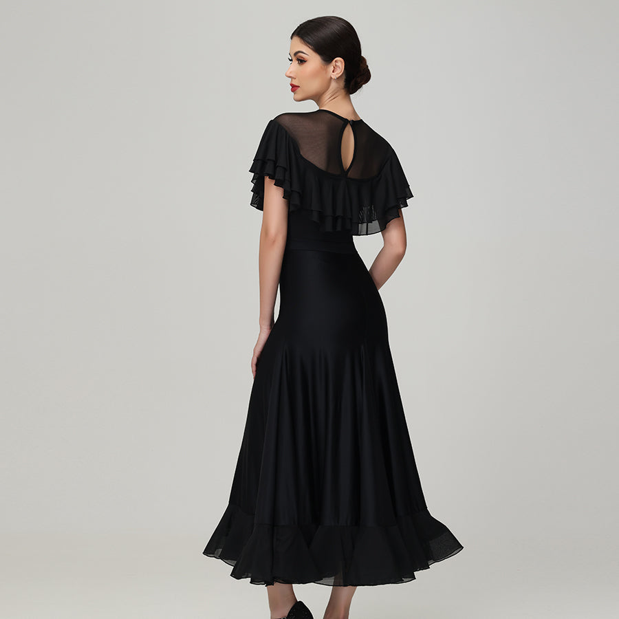 Customisable-Women's Round Neck Waltz Modern Ballroom Dance Dress Competition Dresses