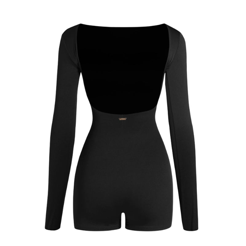 Z Women's Long Sleeve Backless Dance Tops Bodysuit Leotards Practice DanceWear