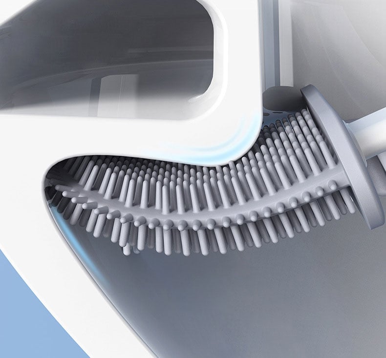 Revolutionary Silicone Flex Toilet Brush With Holder