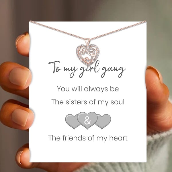 Interlocking Hearts Necklace -👩❤️👩''Sisters of my soul & Friends of my HEART''💕
