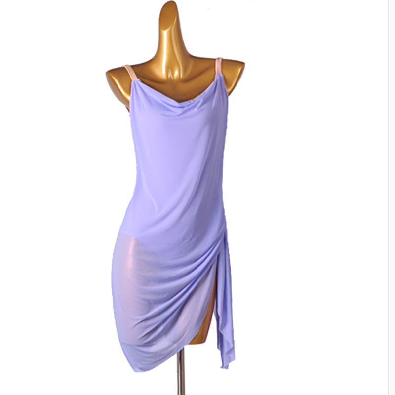 Customisable-Women's Rumba Spaghetti Straps Latin Dance Practice Dresses Performance Dresses