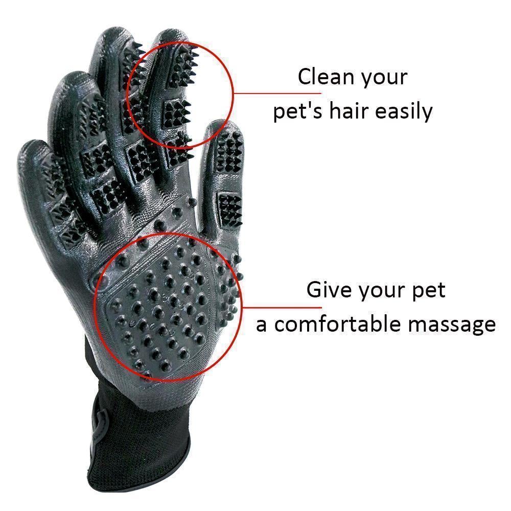 Pet Grooming Gloves For Cats, Dogs & Horses - ( 1 Pair )