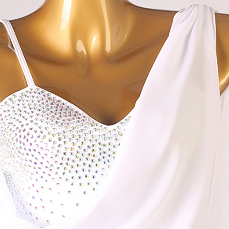 Customisable-Women's One Shoulder Latin Dance Dress Rumba Dance Practice Dresses Performance Dresses