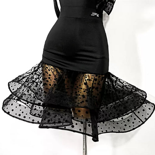 Women's Polyester fibres Latin Dance Skirt Dance Wear Training Performance Skirts