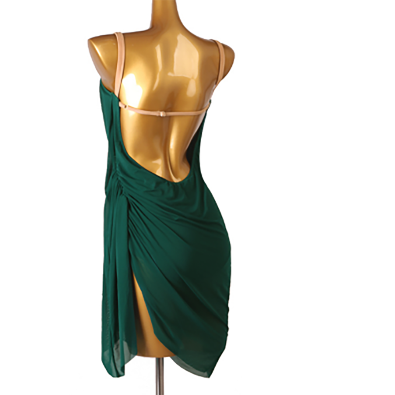 Customisable-Women's Rumba Spaghetti Straps Latin Dance Practice Dresses Performance Dresses