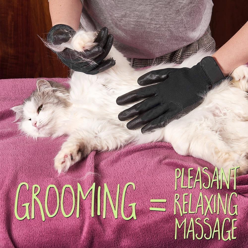 Pet Grooming Gloves For Cats, Dogs & Horses - ( 1 Pair )