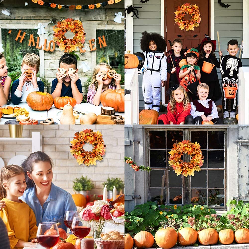 20 in. Pumpkins, Pine Cones and Berries Fall Artificial Wreath