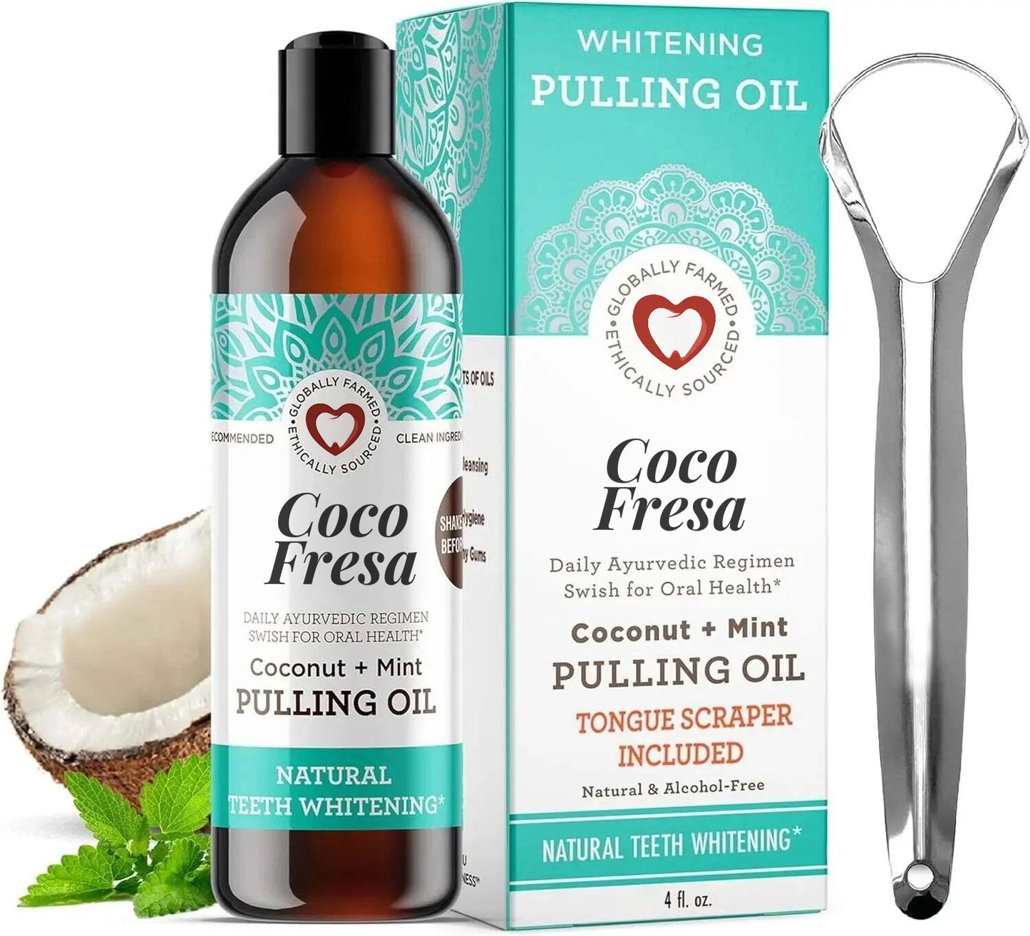 Coco Fresa™️ Coconut Mint Pulling Oil Mouthwash (Alcohol-Free)