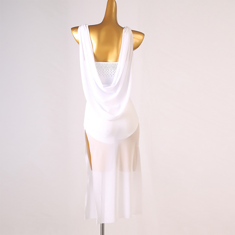 Customisable-Women's One Shoulder Latin Dance Dress Rumba Dance Practice Dresses Performance Dresses