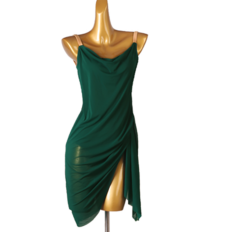Customisable-Women's Rumba Spaghetti Straps Latin Dance Practice Dresses Performance Dresses