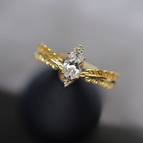 Marquise Half Pave Diamond Ring