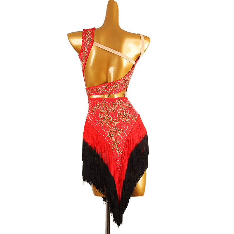 Customisable-Women's Tassel DanceWear Dance Dress Performance Wear