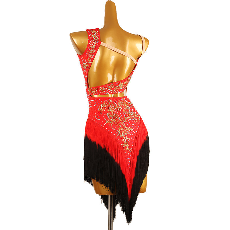 Customisable-Women's Tassel DanceWear Dance Dress Performance Wear
