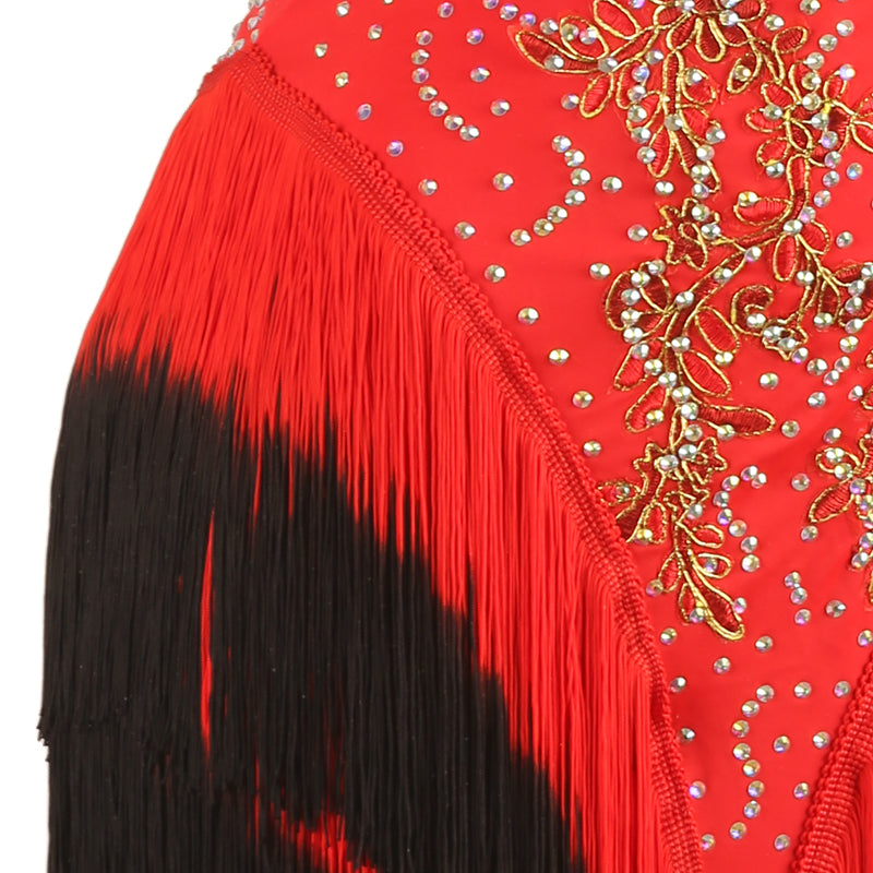 Customisable-Women's Tassel DanceWear Dance Dress Performance Wear