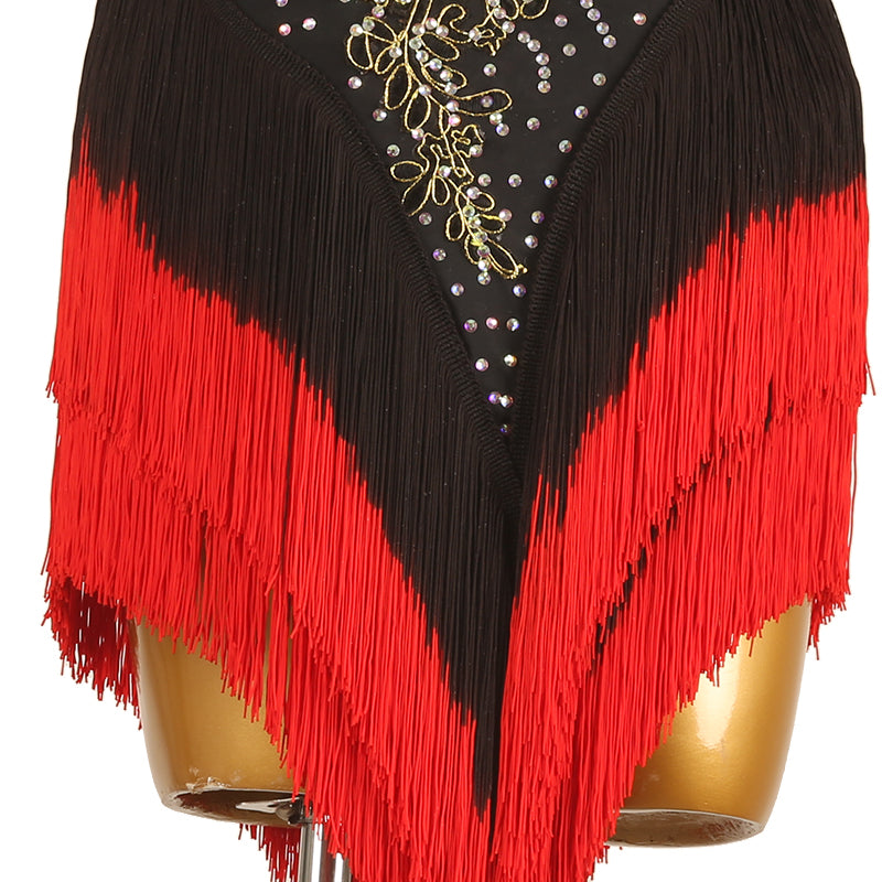Customisable-Women's Tassel DanceWear Dance Dress Performance Wear
