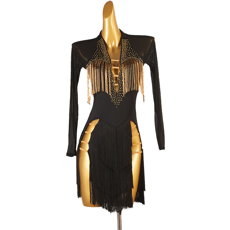 Customisable-Women's Nylons Latin Dance Dress Rumba Dance Practice Dresses Performance Dresses