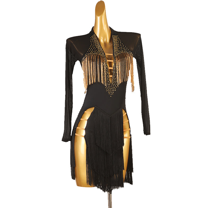 Customisable-Women's Nylons Latin Dance Dress Rumba Dance Practice Dresses Performance Dresses
