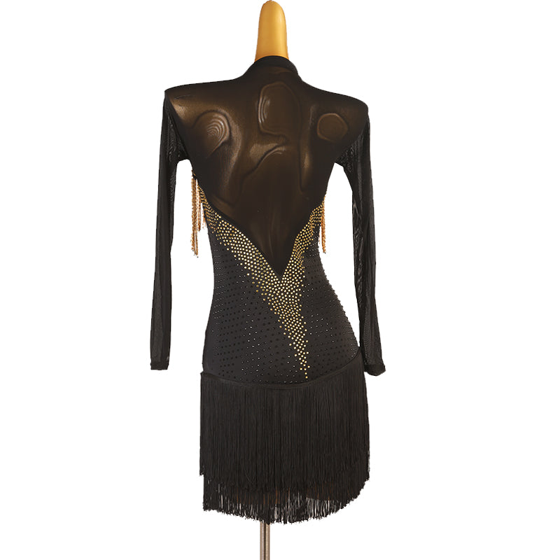 Customisable-Women's Nylons Latin Dance Dress Rumba Dance Practice Dresses Performance Dresses