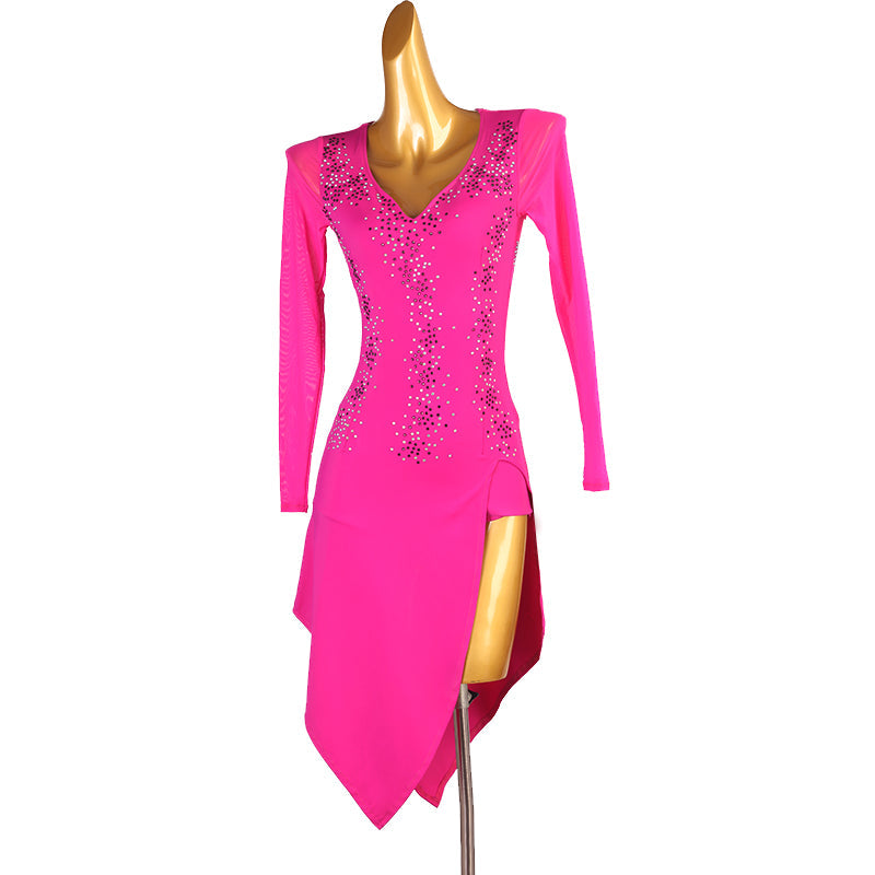 Customisable-Women's Nylons Latin Dance Dress Rumba Dance Practice Dresses Performance Dresses