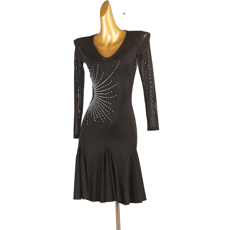 Customisable-Women's Nylons Latin Dance Dress Rumba Dance Practice Dresses Performance Dresses