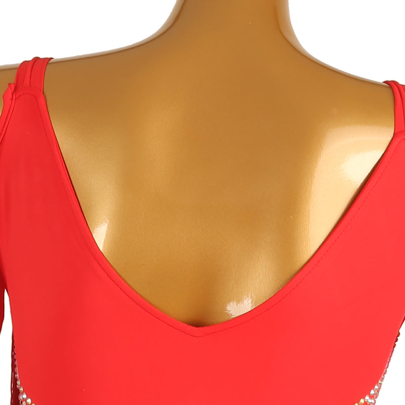 Customisable-Women's Long Sleeve Tassel DanceWear Dance Dress Performance Wear