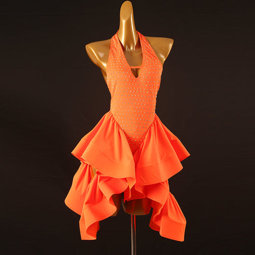 Customisable-Women's Performance Sleeveless Latin Salsa Dance Dress Competition Dress
