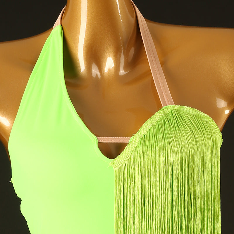 Customisable-Women's Performance Sleeveless Tassel Latin Salsa Dance Dress Competition Dress