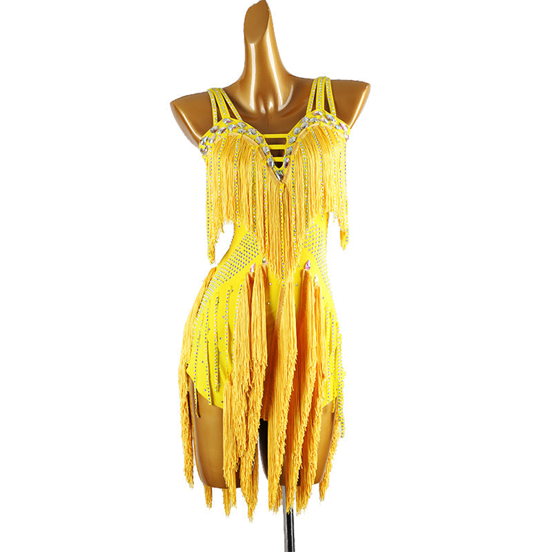 Customisable-Women's Tassel DanceWear Dance Dress Performance Wear