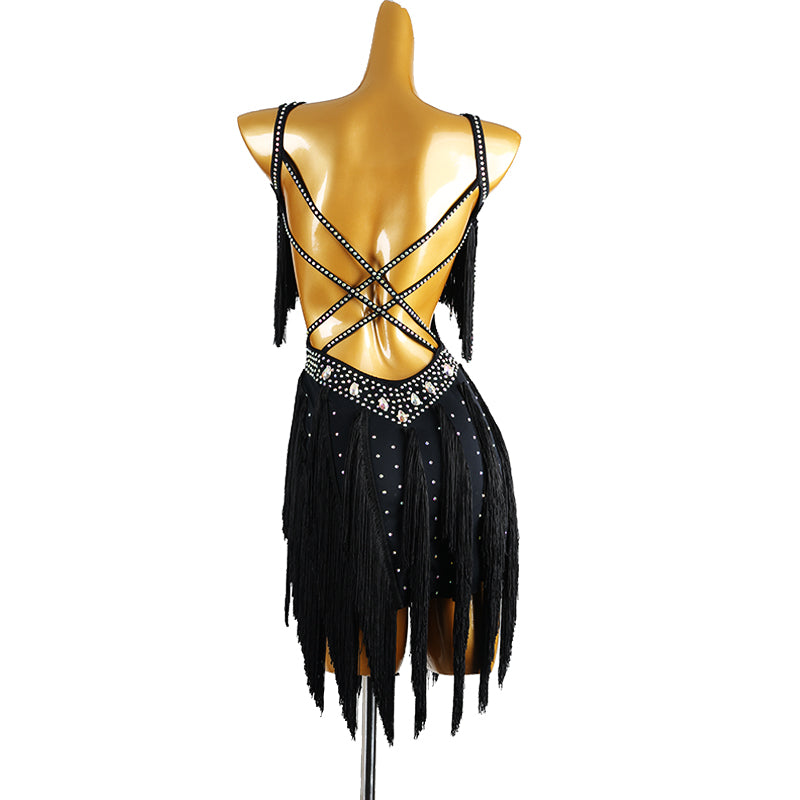 Customisable-Women's Tassel DanceWear Dance Dress Performance Wear