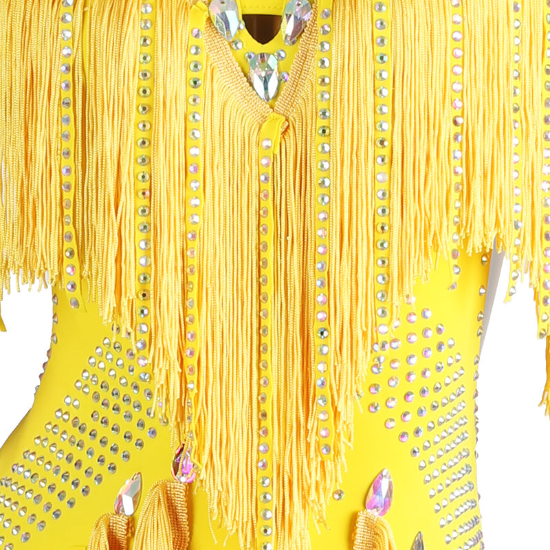 Customisable-Women's Tassel DanceWear Dance Dress Performance Wear