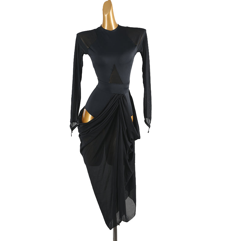Customisable-Women's Long Sleeve DanceWear Dance Dress Performance Wear