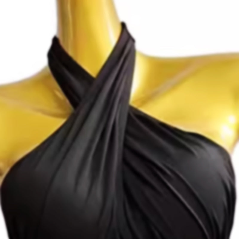 Customisable-Women's Black Tassel Dance Wear Dance Dress Performance Wear