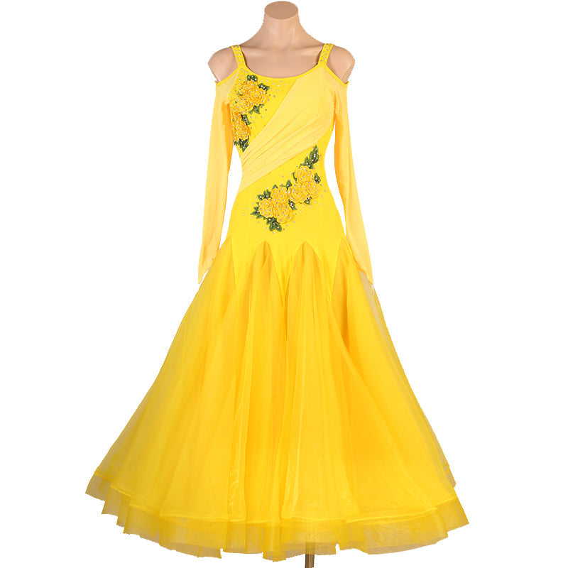 Customisable- Women's Modern Performance Competition Dress Waltz Ballroom Dance Dress
