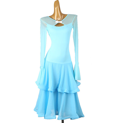Customisable-Women's Long Sleeve Modern Dance Performance Dress Ballroom Dance Dress